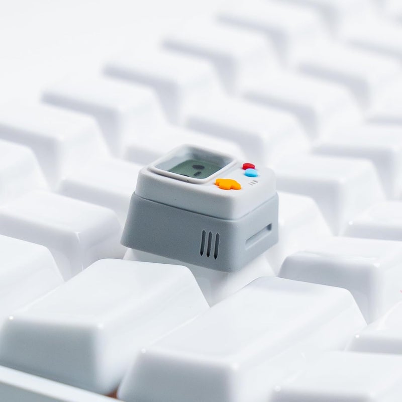 ULTRAEQUIP Artisan Keycaps, Cute Retro Game Consoler-Shpaed Keycap, Shine Through Resin Handmade, Single 1U Replace Key for ESC Key Mechanical Keyboard (Grey) - Image 4